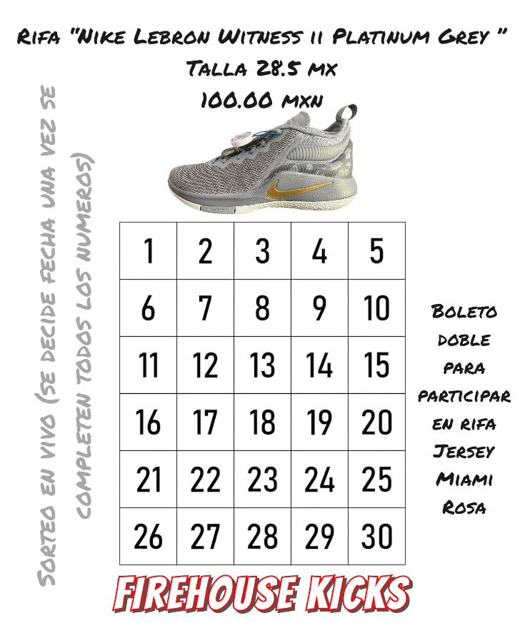 Nike LeBron Witness II "Platinum Grey" SORTEO